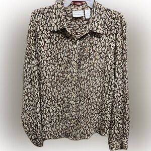 MAROCCO Alfred Dunner Animal Print Blouse Size 12